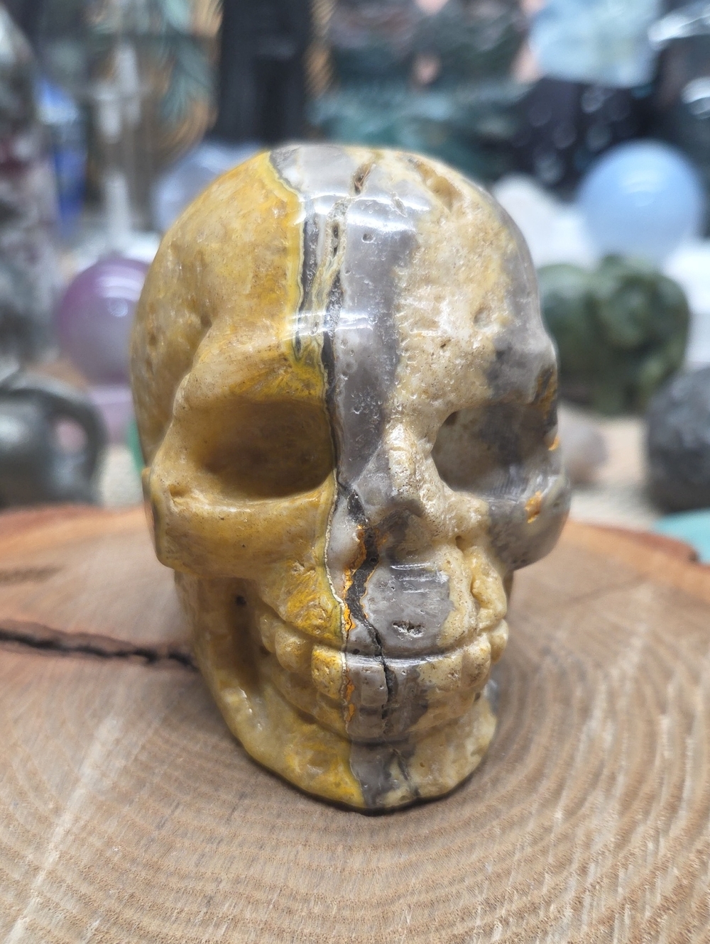 Bumblebee Jasper 3.5" Crystal Skull